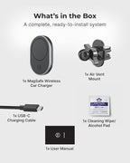 MagSafe Wireless Car Charger Air Vent Mount, 15W Fast Charging Magnetic Phone Holder, Strong N52 Magnets, 360° Rotation, Universal Car Charger for iPhone 17/16/15/14/Air/Galaxy