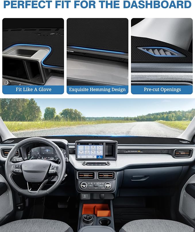 FIILINES Dash Cover Fit for Ford Maverick 2022-2025 2026 (Hybrid/XL/XLT/Lariat) Dashboard Cover Mat for Maverick Accessories 