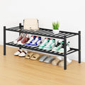 Smiry Shoe Rack, 2 Tier Long Bamboo Shoe Organizer, Stackable Free Standing Wooden Shoe Storage Shelf for Closet, Entryway, F
