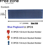 FREE ZONE Bit Organizer Set (Blue) – 158-Hole Bit Storage – 1/4" Hex Bits & Drive Bits Adapter Storage – Toolbox Storage (Too