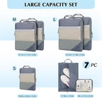 PFEYRPK Lightweight Compression Packing Cubes for Suitcases, Compressible Expandable Travel Packing Organizer with Clear Toil