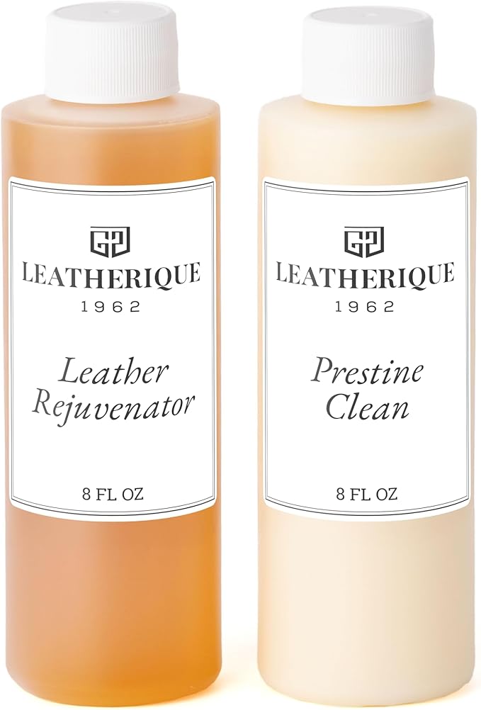 Leatherique Leather Care & Preservation Set - 8 oz | Leatherique Rejuvenator Oil & Prestine Clean 2-Step System | Softens, Co