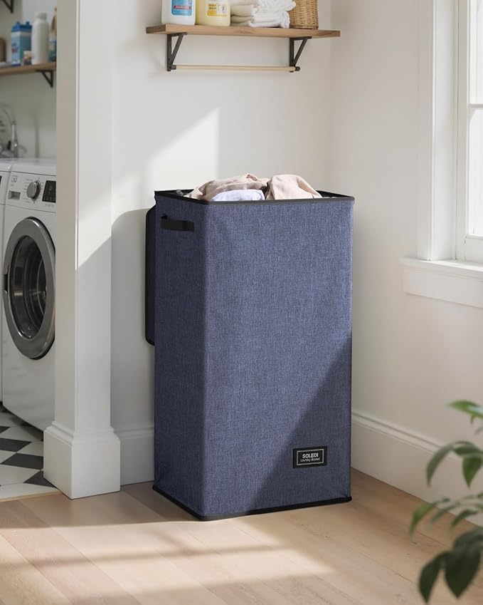 SOLEDI Laundry Hamper with Lid 100L Large & Tall Collapsible Laundry Basket, Clothes Hamper with Bag Removable Easy to Carry,