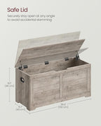 VASAGLE Storage Chest, Storage Bench with 2 Safety Hinges, Farmhouse Style, 15.7 x 39.4 x 18.1 Inches, for Entryway, Bedroom,