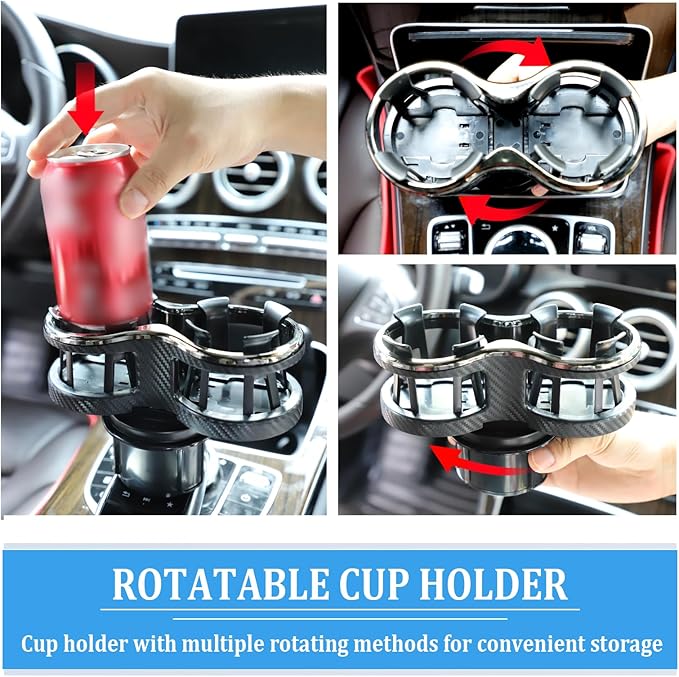 Adjustable Car Cup Holder Expander with Cup Diameter Less Than 2.55inches-fit cola Drink Cups Holder,2 in 1 cupholder for Cof