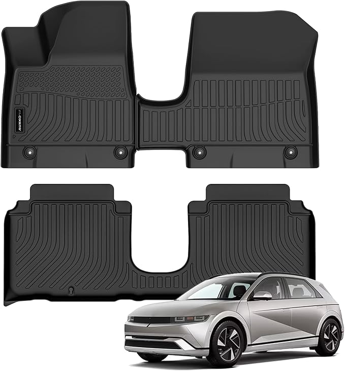Auxko All Weather Floor Mats for Hyundai IONIQ 5 2025 Movable Console Model TPE Liners All Season Accessories Guard Odorless Anti-Slip Floor Liners for Hyundai IONIQ 5 2025
