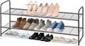 KEETDY 2-Tier Long Shoe Rack for Closet Entryway Shoe Organizer for 18 Pairs Sneakers, Metal Stackable Shoe Storage Shelf wit