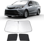 3PCS Car Window Shades Front Windshield Sun Shade Foldable Window Shade Custom Fit for Toyota Sienna 2016-2026 Accessories Car Shades for Front Windows Anti-UV Rays Block Heat