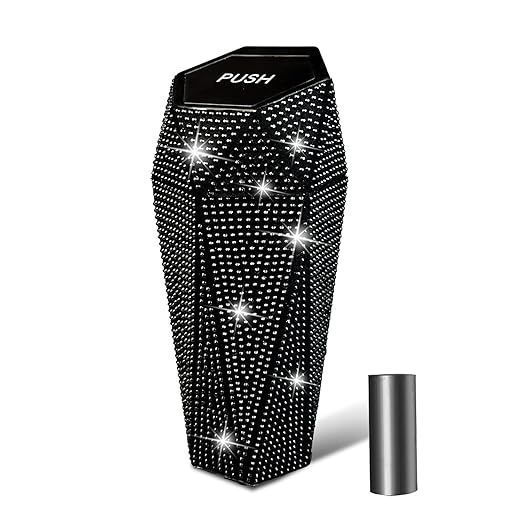 NBTEPEM Bling Car Trash Can with Lid, Bling Car Accessories Trash Bin, Leakproof Auto Garbage Can with 30 Trash Bags, Multipurpose Organizers and Storage for Home, Office (Black Diamond)