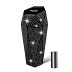 NBTEPEM Bling Car Trash Can with Lid, Bling Car Accessories Trash Bin, Leakproof Auto Garbage Can with 30 Trash Bags, Multipurpose Organizers and Storage for Home, Office (Black Diamond)
