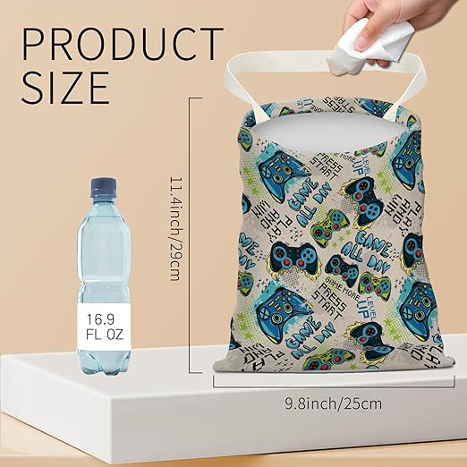 Hanging Car Garbage Bag, Cute Car Trash Can Bag, Automotive Accessories for Women Men Retro Arcade Game Print