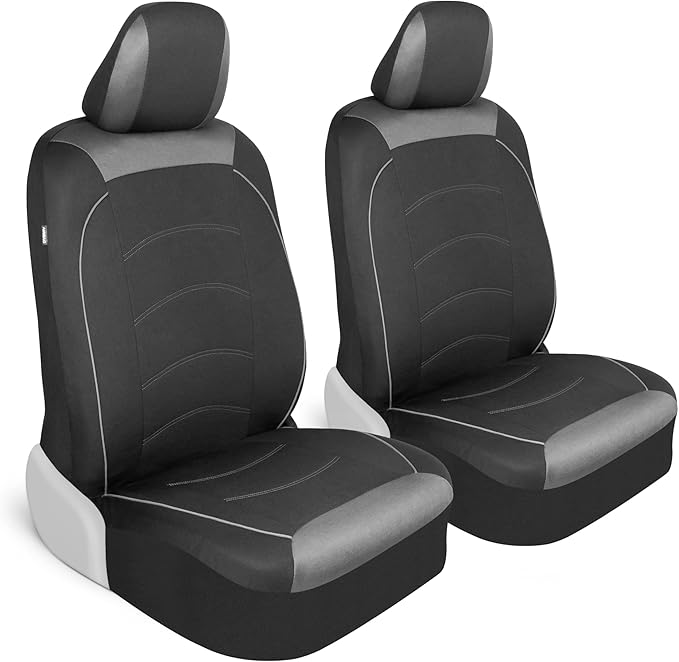 Motor Trend Black Cloth Car Seat Covers for Front Seats – Premium Automotive Bucket Seat Covers, Made for Vehicles with Remov