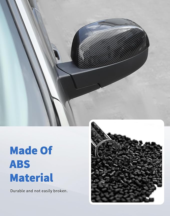 Carbon fiber Side View Mirror Covers Caps Top Half Fit for 2007 2008 2009 2010 2011 2012 2013 2014 Chevrolet Silverado Tahoe Suburban Avalanche, GMC Sierra Yukon Cadillac Escalade