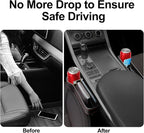 Car Seat Gap Filler, Car Seat Organizer with Cup Holder, Car Seat Gap Filler Organizer with 2 Seat Back Hooks for Phones, Keys, Cards, Canned Drinks, Ideal for Car storage Box - 2 Pack