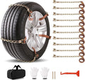Car Tire Chains 205-305mm, Universal Emergency Anti-Skid Snow Strap Tires Chains for Trucks/Minivan/Pickup/SUV/ATV/UTV, Adjus