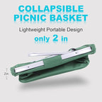 Picnic Basket, SIYUAN 24L Collapsible Market Basket with Two Handles Portable Canvas Grocery Basket Reusable Christmas Shoppi