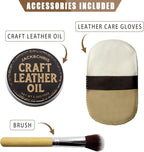 Jack&Chris Leather Cleaner and Conditioner, Mink Oil with Brush & Glove, Soften & Protect Leather for Car Seat, Couch, Shoes
