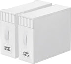StorageTastic 2 Pack Bed Sheet Closet Organizers and Storage,Sturdy Foldable Storage Containers with Window and Label,Storage