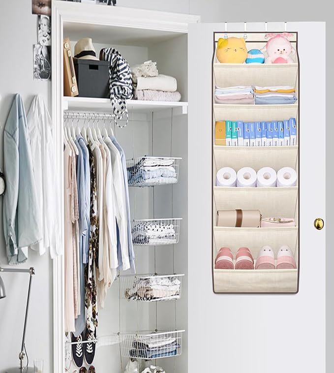 SLEEPING LAMB Shoe Rack for Door, Kids Door Shoe Organizer for Closet hanger, Narrow Hanging Sneaker Storage with Large Deep 