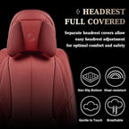 Coverado Universal Seat Covers Front, Universal Seat Covers for Cars, 2-Pack Waterproof Nappa Leather Car Seat Covers with He