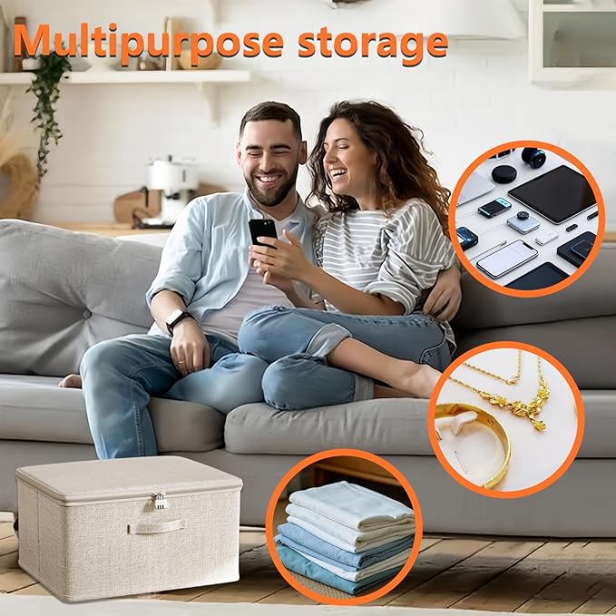 Locking Adult Game Toy Storage Organizer Lock Box Toy Storage Bins Women and Men Game Toys Storage Bags with 2 Drawstring Bag