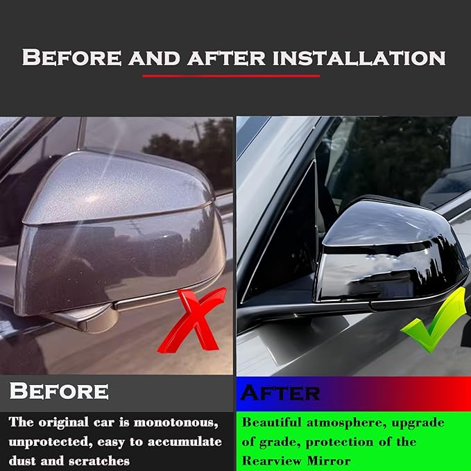 YHCDSEA Rearview Mirror Guard Cover for Tesla Model Y Juniper, Side Mirror Cover Exterior Accessories fit for Model Y Juniper 2025 2026 (Glossy Black)