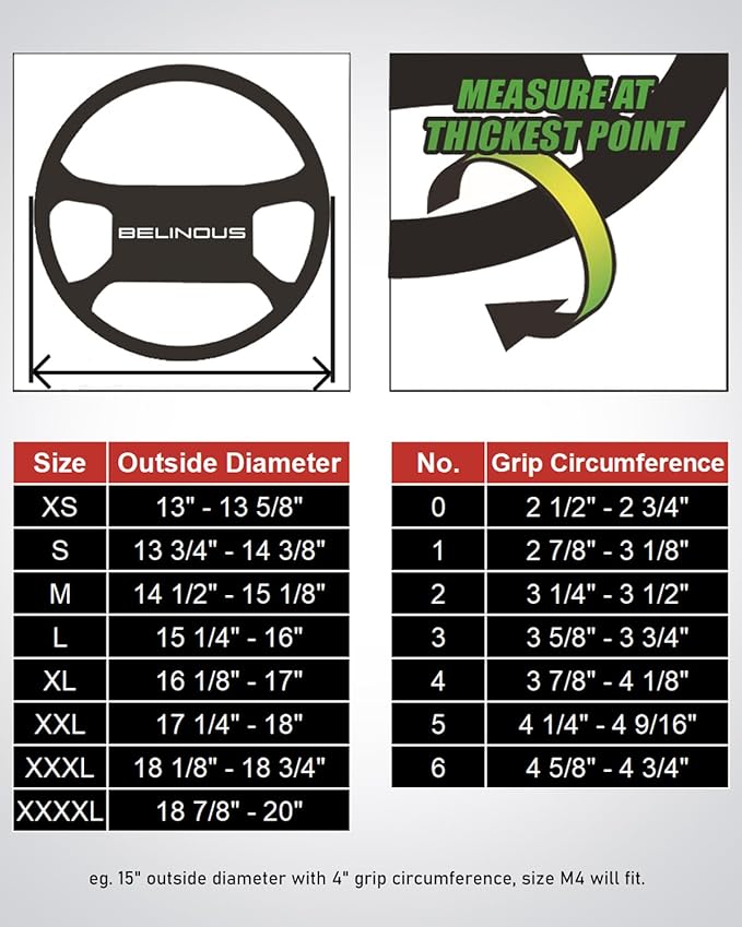 Belinous Suede Leather Steering Wheel Cover, DIY Stitch-On Steering Wheel Wrap with Needle & Thread, Non-Slip & Sweat-Absorbi