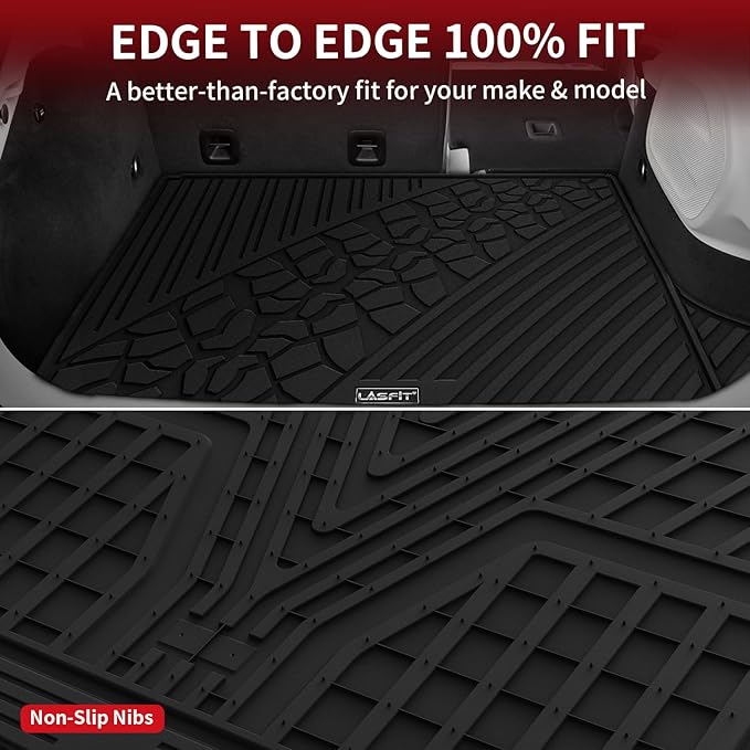 LASFIT Trunk Mat for Jeep Grand Cherokee WL 2022-2025 2026 5-Seat (Include 4xe, NOT for L) All Weather TPE Custom Fit Cargo Mat Trunk Liner Cargo Liner, Black