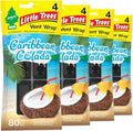 LITTLE TREES Car Air Freshener | Vent Wrap Provides Long Lasting Scent, Invisibly Fresh | Caribbean Colada, 16 Air Fresheners