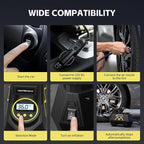 Tire Inflator Portable Air Compressor, Air Pump for Car Tires-9.84 Ft Cord,12V DC-Powered Auto Pump with Digital Pressure Gauge,Emergency LED Light, Car Accessories for Motorcycle Bicycle Ball Balloon