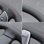 MEWANT DIY Stitching Steering Wheel Cover Wrap for Tesla Model 3 Highland 2023-2025/Model Y 2025 Highland for Tesla Model 3/Model Y Accessories(3D Style)