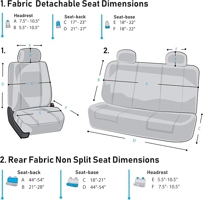 FH Group Flat Cloth Full Set Car Seat Covers Three Row 7 Seater - Universal Fit for Cars, Trucks & SUVs Burgundy