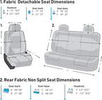 FH Group Unique Flat Cloth Full Set Car Seat Covers w. Silicone Steering Wheel Cover- Universal Fit for Most Cars, Trucks, SUVs or Vans (Red/Black)