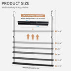 STORAGE MANIAC Hanging Closet Rod, Adjustable Width and Height Closet Hanging Organizer, Space-Saving Clothes Hanging Bar, Cl