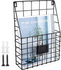 Storage Racks, Metal Wire Wall Mounted Magazine Holder, Wall Hanging Organizer holder for Files, Newspapers, Magazines with T
