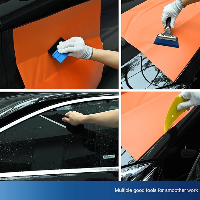 EHDIS Window Tint Tools Vinyl Wrap Tool Kit With Vinyl Squeegee,Vinyl Wrap Stick,Wrapping Paper Cutter, Utility Knife and Blades for Car Wrapping,Wallpaper Installation