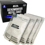 4 Pack Moisture Absorber Refill Bags, Unscented and Fragrance-Free Pellet Packs, Dehumidifier Refills for Buckets, Ideal for