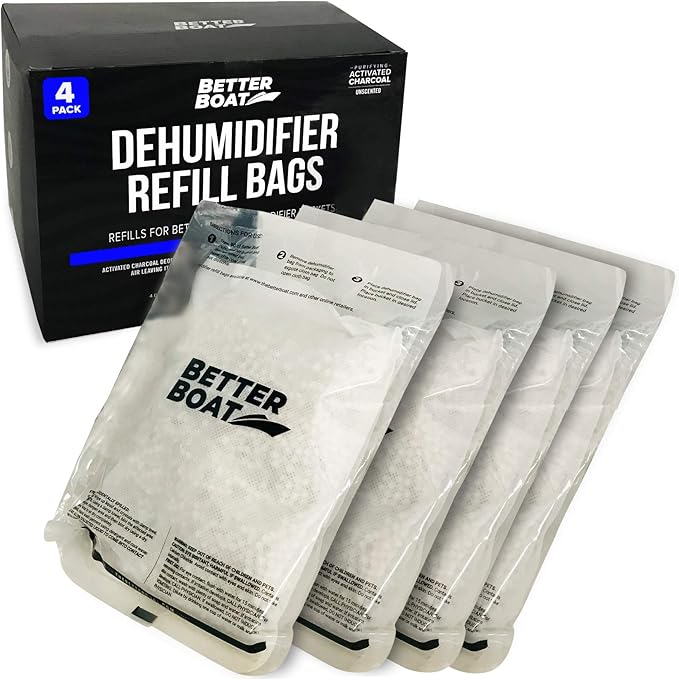 4 Pack Moisture Absorber Refill Bags, Unscented and Fragrance-Free Pellet Packs, Dehumidifier Refills for Buckets, Ideal for