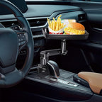 DOUBFIVSY Larger Cup Holder Tray for Car, 10 inch Car Food Tray with Phone Holder Detachable 3 in 1 Car Cup Holder 360° Rotat