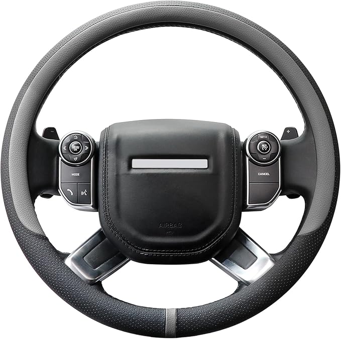 COFIT Breathable Car Steering Wheel Cover 16 inch Auto Universal Leather Wrap Non-Slip Steeringwheel Protector Automotive Int