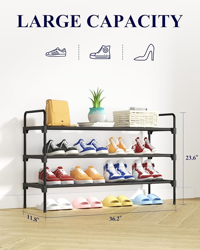 Kitsure Shoe Rack for Closet, Sturdy and Long-Lasting Shoe Shelf, Shoe Rack for Entryway, Personalized DIY Shoe Organizer, Sh