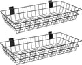 2 Pack Extra Large Slatwall Baskets, 24" x 12" x 4" Slatwall Panel Hanging Wire Basket for PVC Slatwall Ventilated Metal Slat