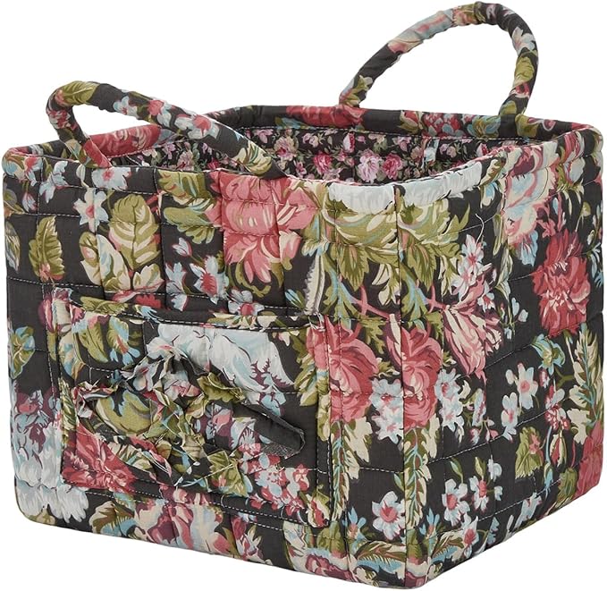 Boho Fabric Storage Basket, Large Capacity Laundry Basket, 12.2'' x 10.23'' x 10.23'' Collapsible Laundry Hamper with Easy Ca