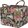 Boho Fabric Storage Basket, Large Capacity Laundry Basket, 12.2'' x 10.23'' x 10.23'' Collapsible Laundry Hamper with Easy Ca