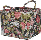 Boho Fabric Storage Basket, Large Capacity Laundry Basket, 12.2'' x 10.23'' x 10.23'' Collapsible Laundry Hamper with Easy Ca