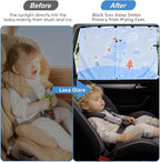 2 PCS Magnetic Car Window Shade for Baby,Easy Installation Side Window Sunshades, Universal Fit for Most Cars Friendly Automotive Interior with Cartoon Patterns -for Baby