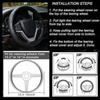 Valleycomfy Microfiber Leather Steering Wheel Cover Large-Size for F150 F250 F350 Ram 4Runner Tacoma Tundra Range Rover Model