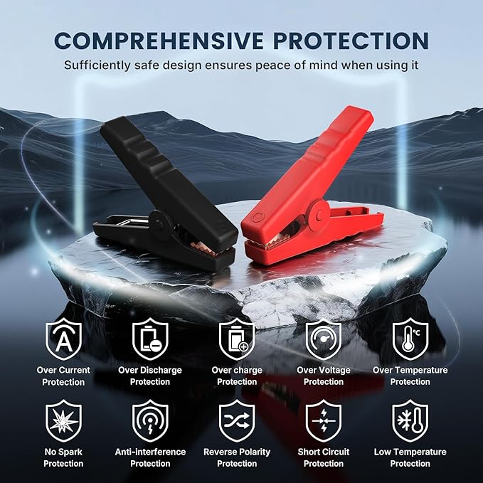 Car Jump Starter with Air Compressor 4000A Peak Battery Jump Starter 14.8V 150PSI Inflator Auto Booster 15000MA Jump Box (up