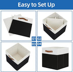 Temary Fabric Storage Bin 4 Pack Cube Storage Bin for Shelf Fabric Cube Storage Basket 13 Inch Cube Storage Bins Foldable Sto