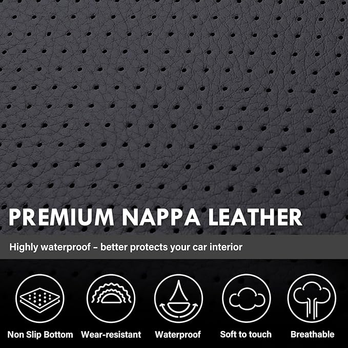 Coverado Chevy Silverado Seat Covers, Faux Leather Seat Covers Fit for Chevy Silverado GMC Sierra 2007-2025 1500, 2015-2025 2